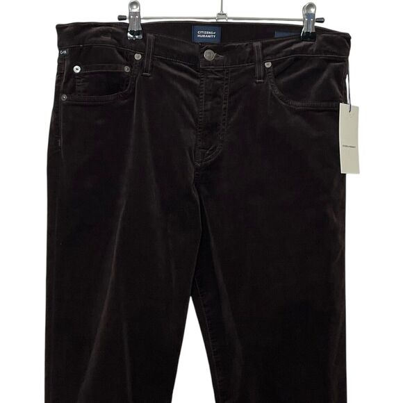 Citizens of Humanity NWT London Velvet Jeans Men’s Size 32 Brown Slim Tapered - Picture 4 of 13